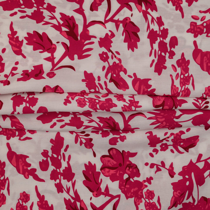 Wiskoza Drukowana Fuksja Tropikalna - Textil World