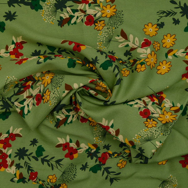 Wiskoza Drukowana Green Meadow - Textil World