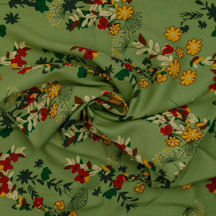Wiskoza Drukowana Green Meadow - Textil World