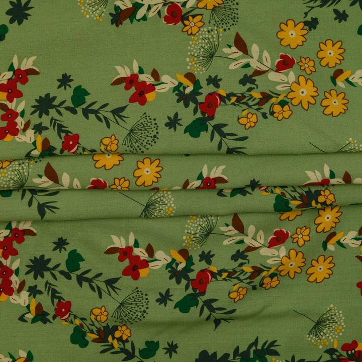 Wiskoza Drukowana Green Meadow - Textil World