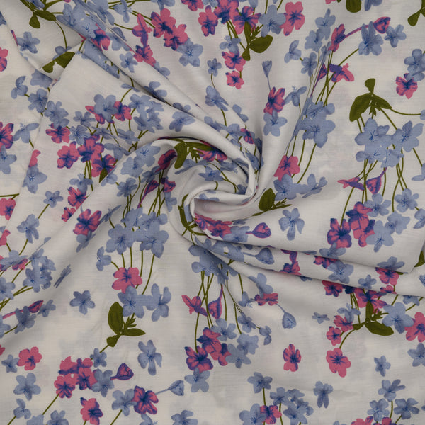Wiskoza Drukowana Kwiatowa Bajka Lazurowa - Textil World