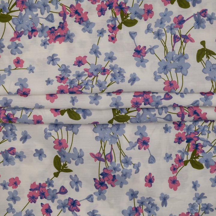 Wiskoza Drukowana Kwiatowa Bajka Lazurowa - Textil World