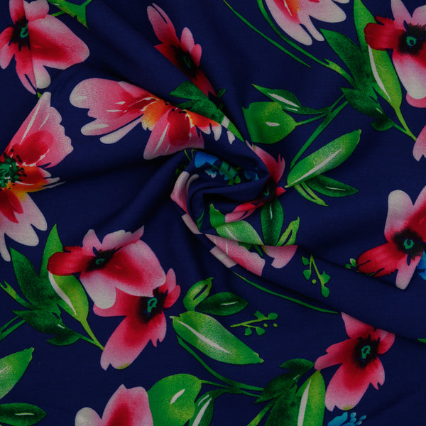 Wiskoza Drukowana Kwiatowa Noc - Textil World