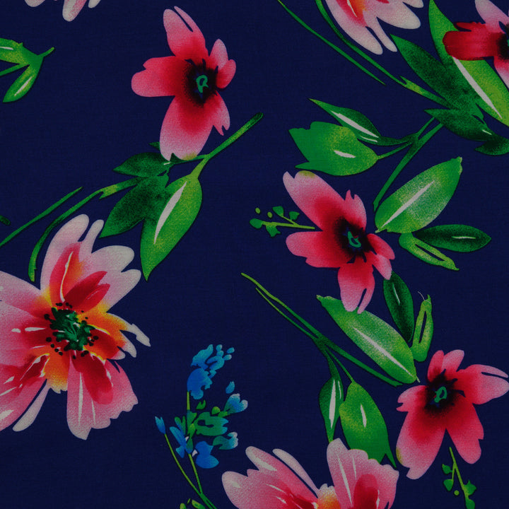 Wiskoza Drukowana Kwiatowa Noc - Textil World