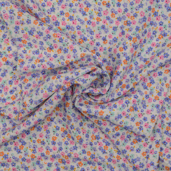 Wiskoza Drukowana Lawendowy Raj na Białym Tle - Textil World