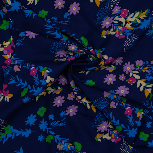 Wiskoza Drukowana Midnight Blossom - Textil World