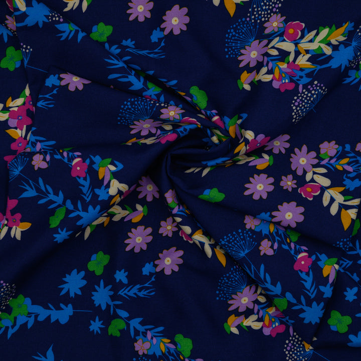 Wiskoza Drukowana Midnight Blossom - Textil World