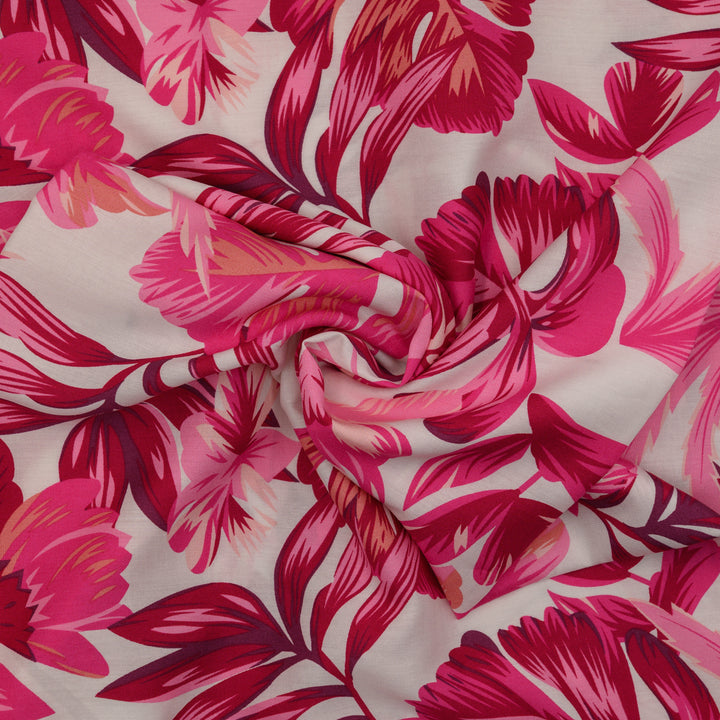 Wiskoza Drukowana Tropical Flamingo - Textil World