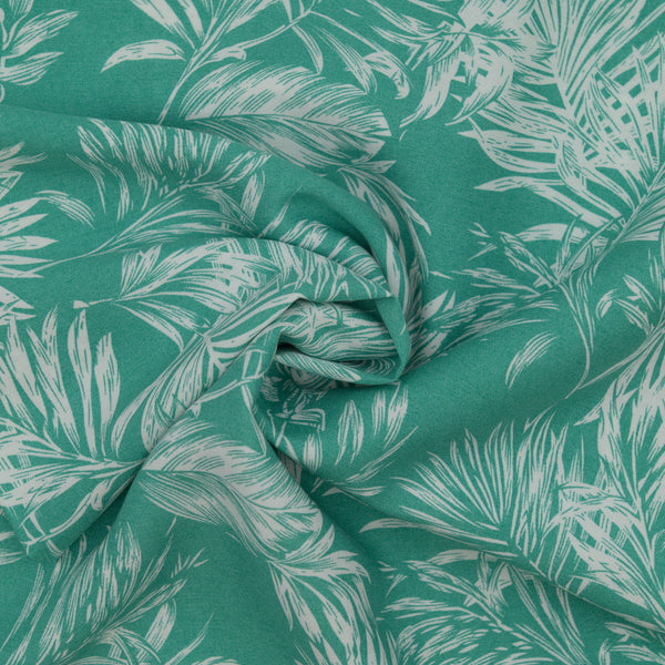 Wiskoza Drukowana Turkusowe Tropiki - Textil World