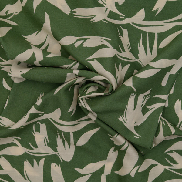 Wiskoza Drukowana Verde Silhouette - Textil World
