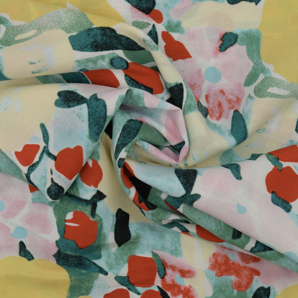 Wiskoza Drukowana Vintage Zielone Kwiaty - Textil World