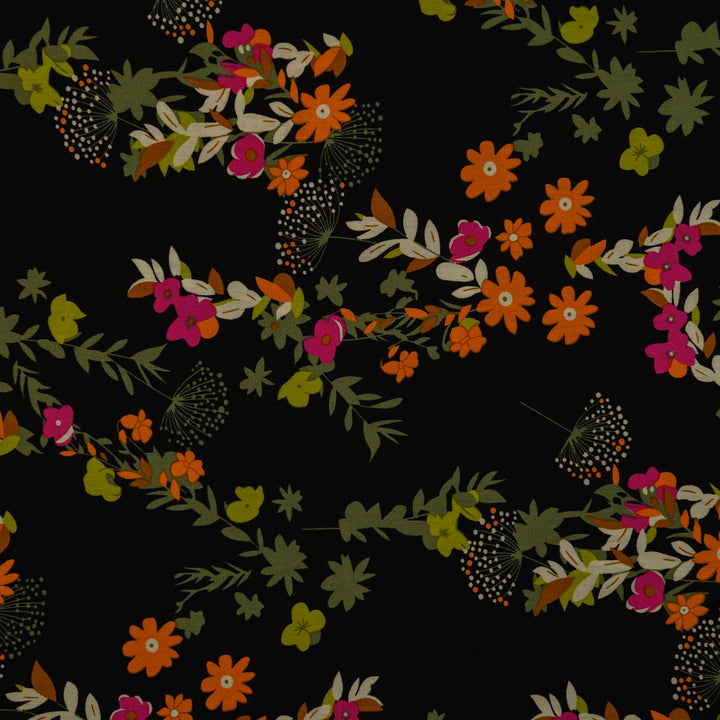 Wiskoza Drukowana Wild Meadow Night - Textil World