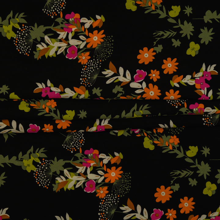 Wiskoza Drukowana Wild Meadow Night - Textil World