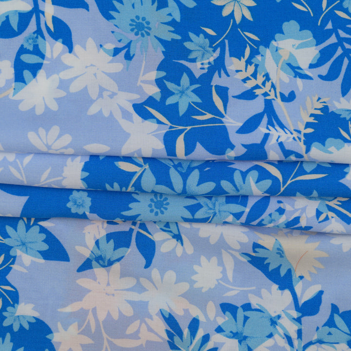 Wiskoza Drukowana Wiosenne Niebiskie Kwiaty - Textil World