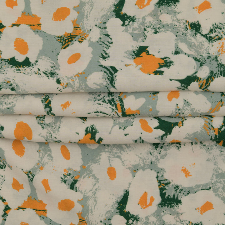 Wiskoza Drukowana Zielona Florystyczna Esencja - Textil World