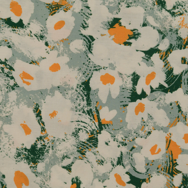 Wiskoza Drukowana Zielona Florystyczna Esencja - Textil World