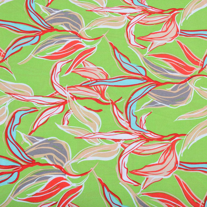 Wiskoza Drukowana Zielona Kwiaty z umysłu Vincenta - Textil World