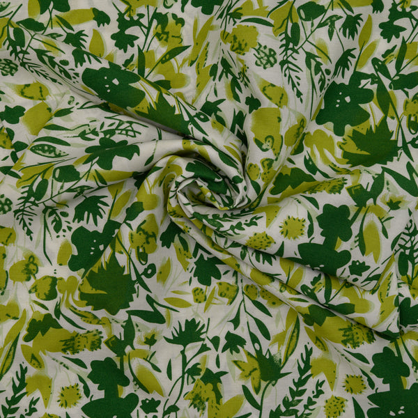 Wiskoza Drukowana Zielony Botaniczny Raj - Textil World