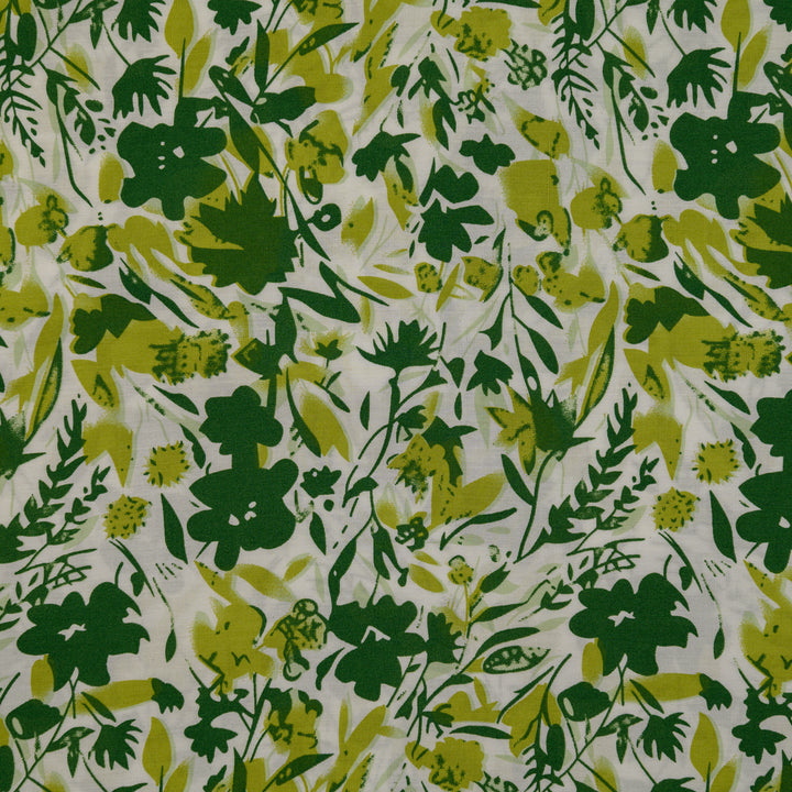 Wiskoza Drukowana Zielony Botaniczny Raj - Textil World