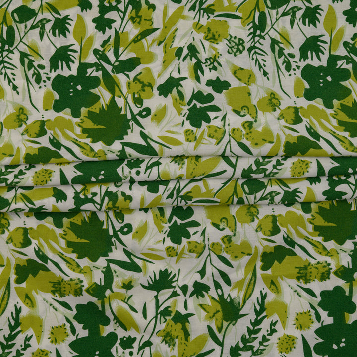 Wiskoza Drukowana Zielony Botaniczny Raj - Textil World