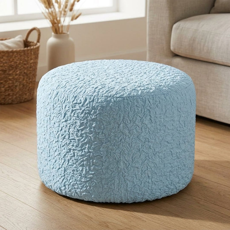 Żakard Baby Blue – pufa z tej tkaniny