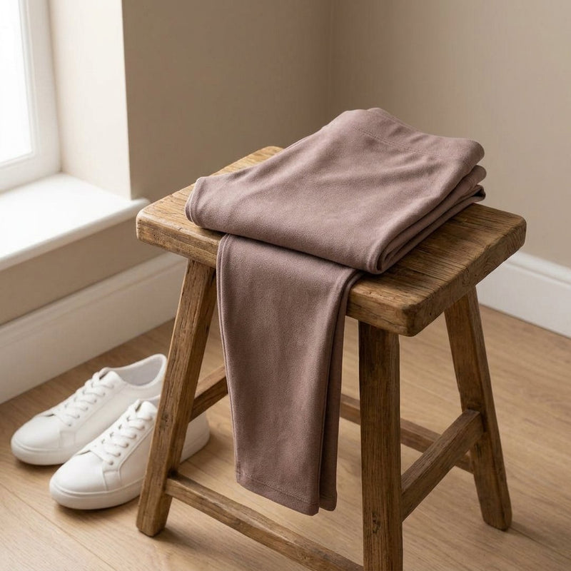Zamsz Dresówka Jasny Róż – legginsy z tej tkaniny