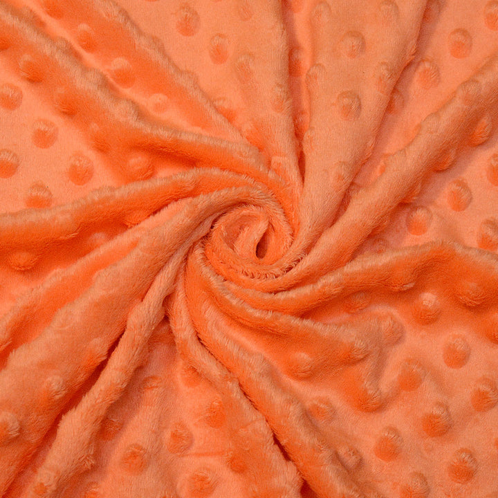 Minky Kropki Soczysty Pomarańcz - Textil World