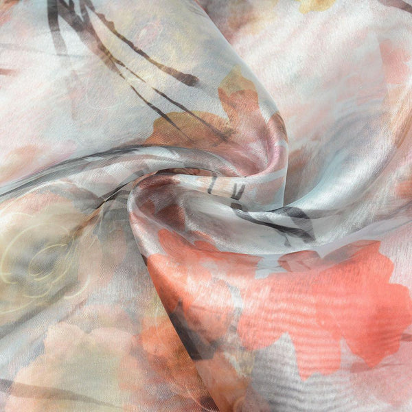 Organza Drukowana Kolorowe Kwiaty - Textil World