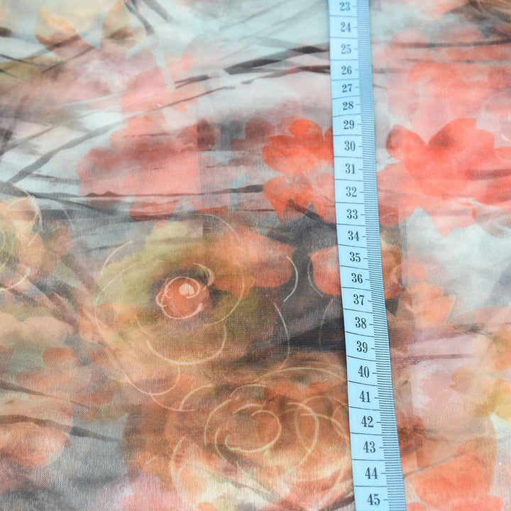 Organza Drukowana Kolorowe Kwiaty - Textil World