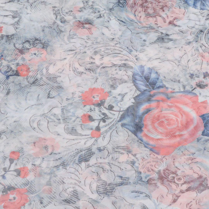 Siatka Drukowana Kolorowe Kwiaty - Textil World