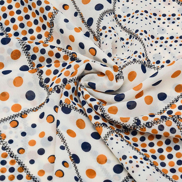 Szyfon Drukowany Kolorowe Kropki Groszki - Textil World