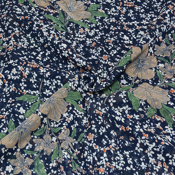 Szyfon Drukowany Kolorowe Kwiaty - Textil World