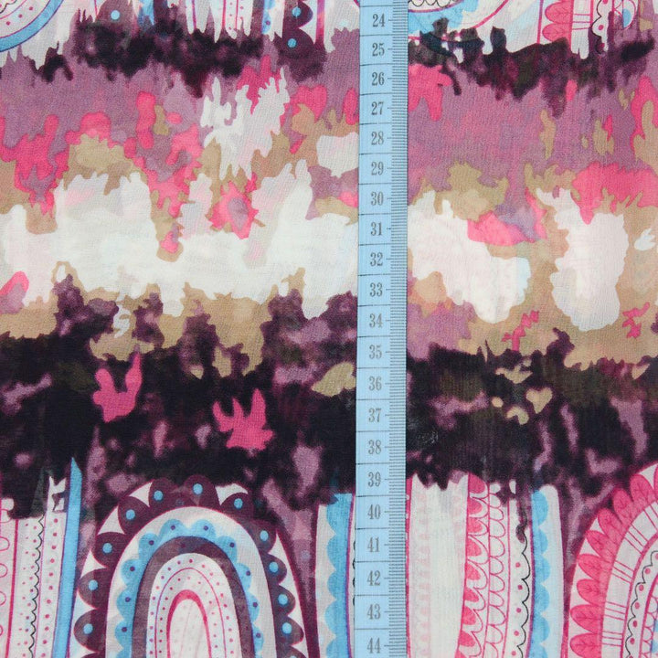 Szyfon Drukowany Wzory Orientalne Tęcza Tie Dye - Textil World