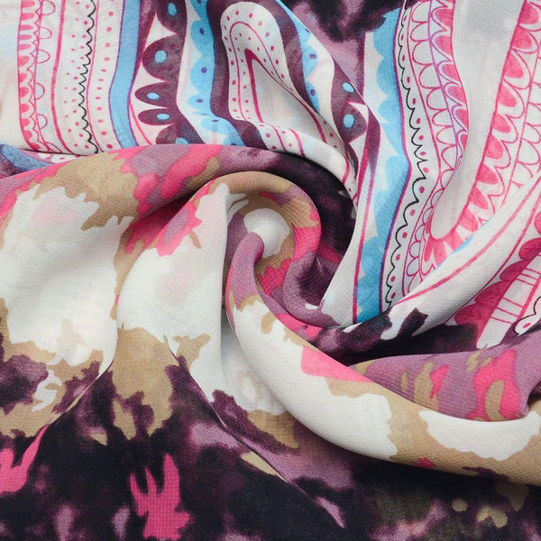 Szyfon Drukowany Wzory Orientalne Tęcza Tie Dye - Textil World