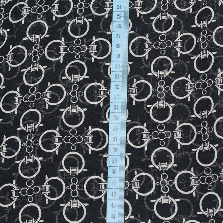 Szyfon Drukowany Czarno-Białe Wzory - Textil World