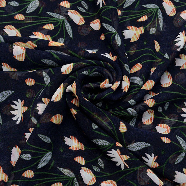 Szyfon Drukowany Kwiaty - Textil World