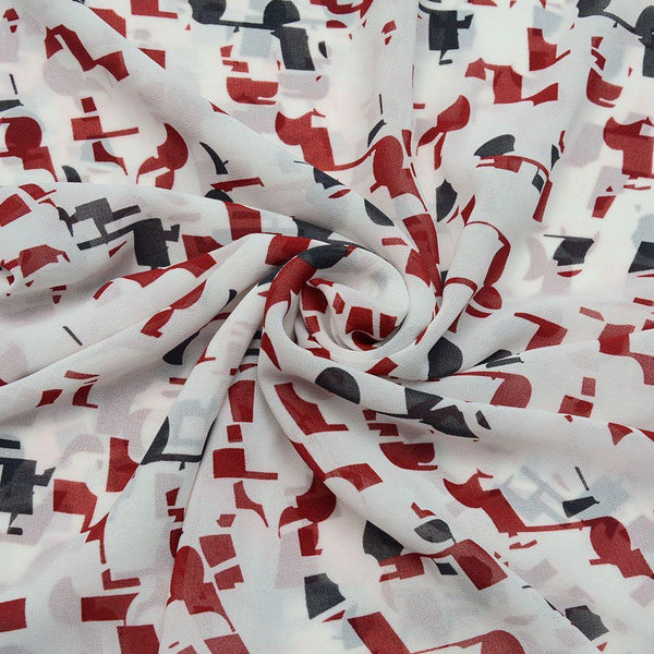 Szyfon Drukowany Kolorowe Wzory - Textil World