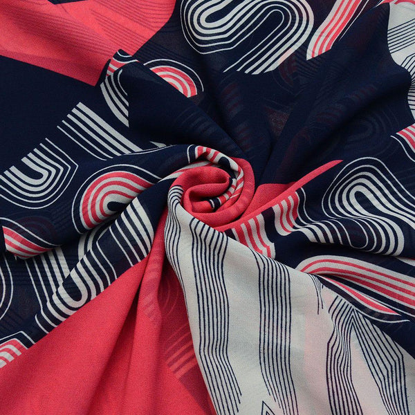 Szyfon Drukowany Kolorowe Wzory - Textil World