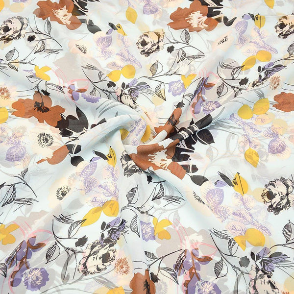 Szyfon Drukowany Kolorowe Kwiaty - Textil World