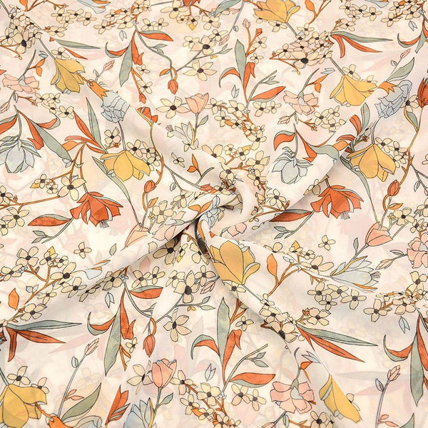 Szyfon Drukowany Żółte Kwiaty - Textil World