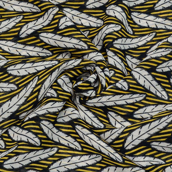 Szyfon Drukowany Liście - Textil World