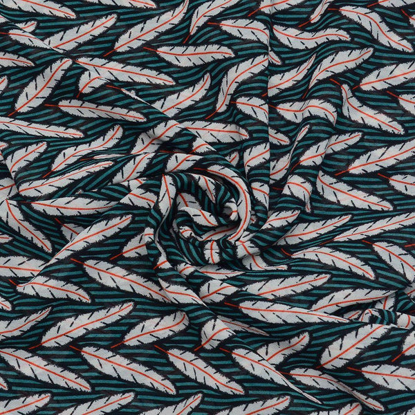 Szyfon Drukowany Liście - Textil World
