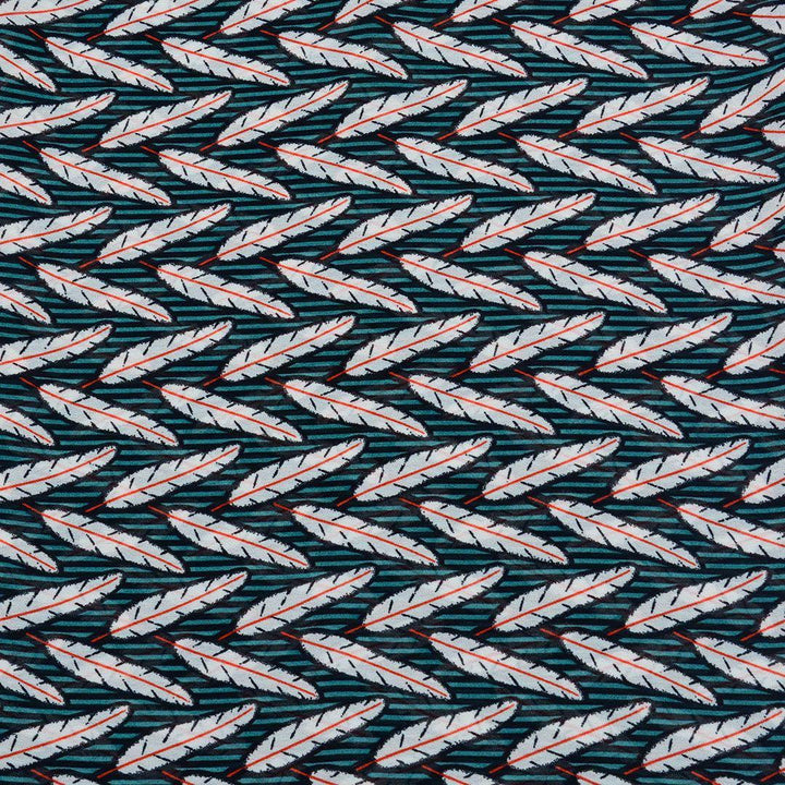 Szyfon Drukowany Liście - Textil World