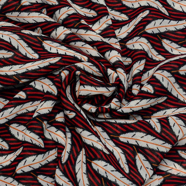 Szyfon Drukowany Liście - Textil World