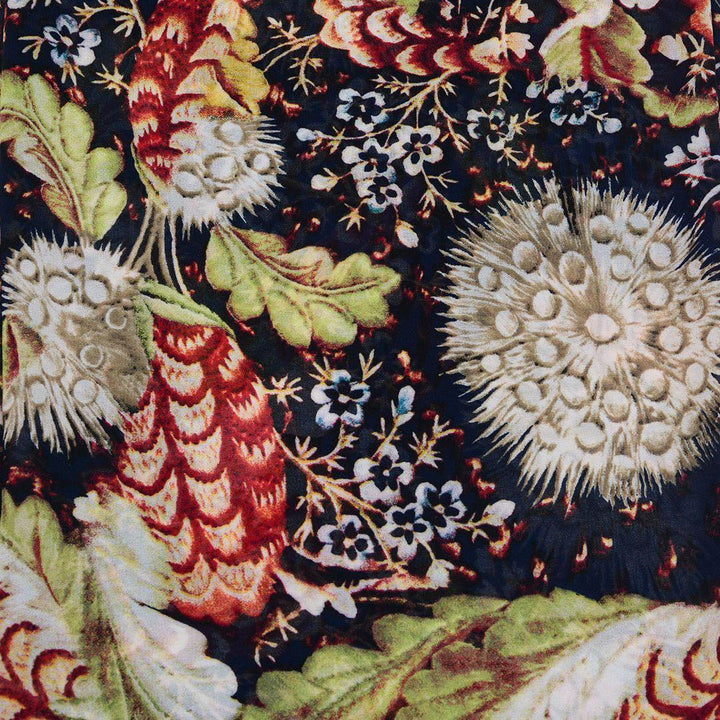 Szyfon Drukowany Kwiaty Liście - Textil World