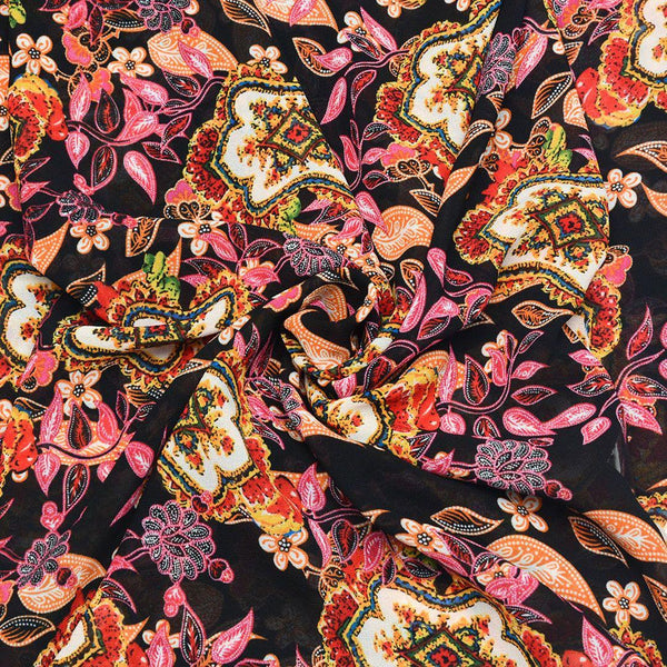 Szyfon Drukowany Wzory Orientalne - Textil World