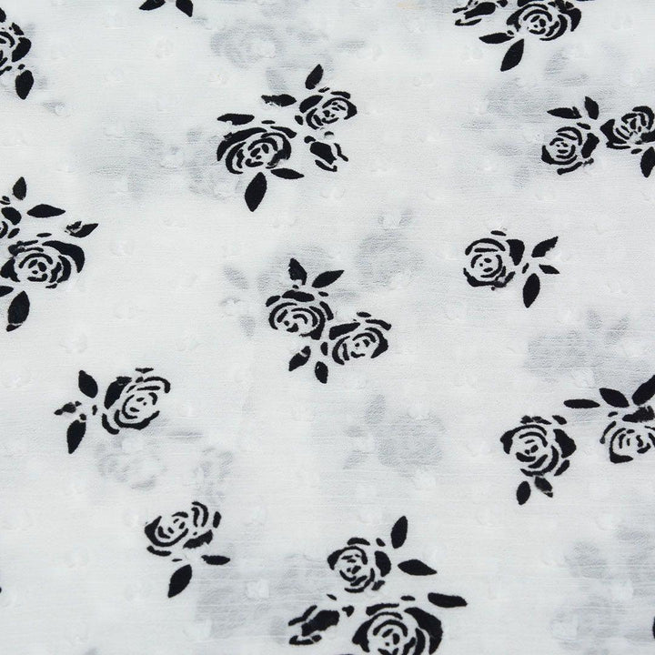 Szyfon Flokowany Kwiaty - Textil World