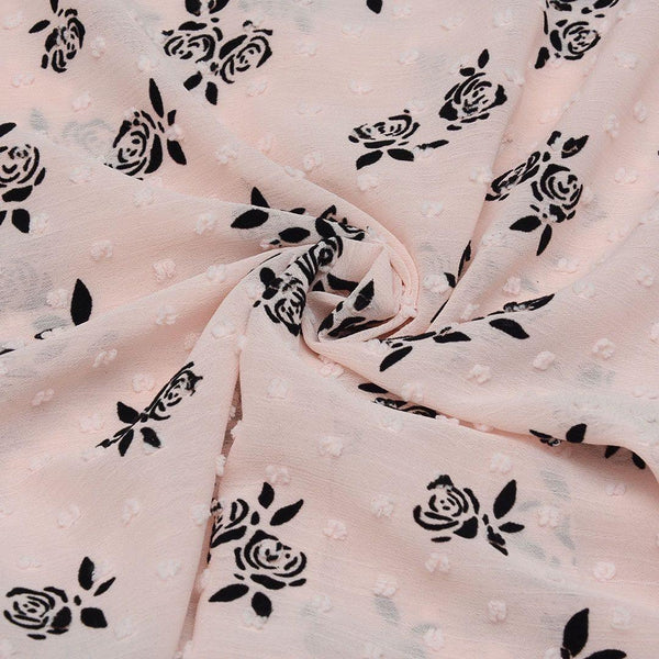 Szyfon Flokowany Kwiaty - Textil World