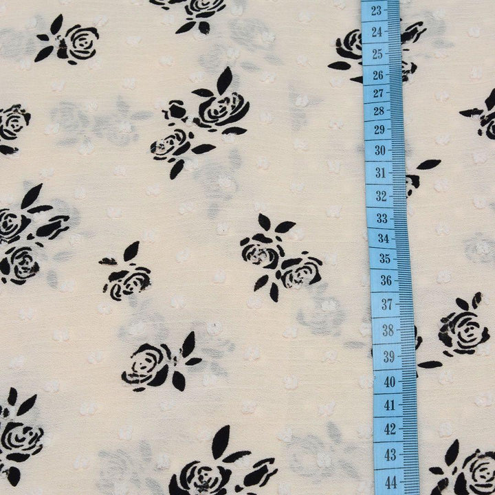 Szyfon Flokowany Kwiaty - Textil World