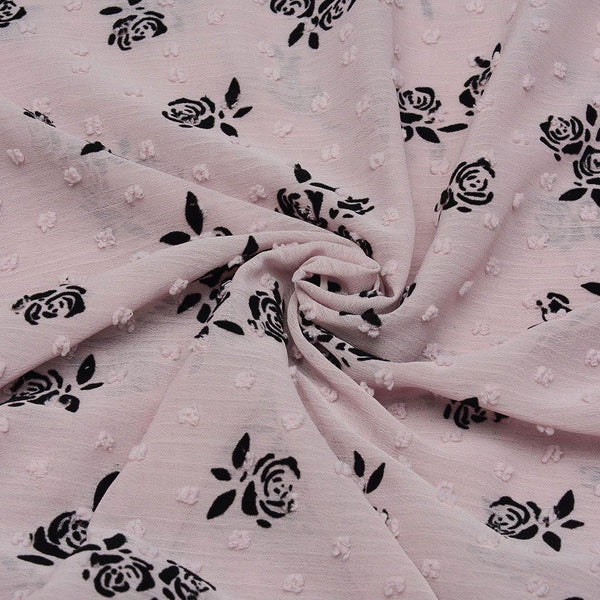 Szyfon Flokowany Kwiaty - Textil World